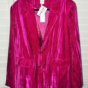 Ellison Fuchsia Velvet Blazer